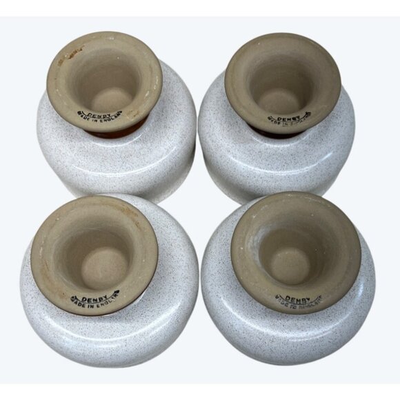 4 Denby Langley Stoneware Red Rust Potters Wheel Hand Painted Sherbets - Picture 8 of 10